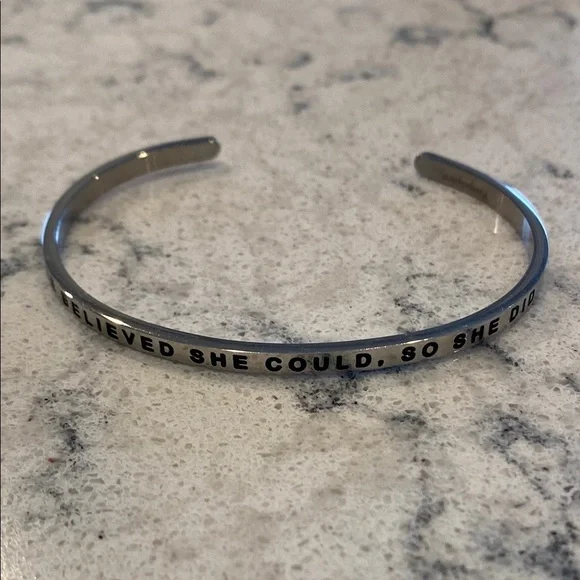 MantraBand Bracelets Inspirational Silver Cuff Bracelet Set - Picture 5 of 6